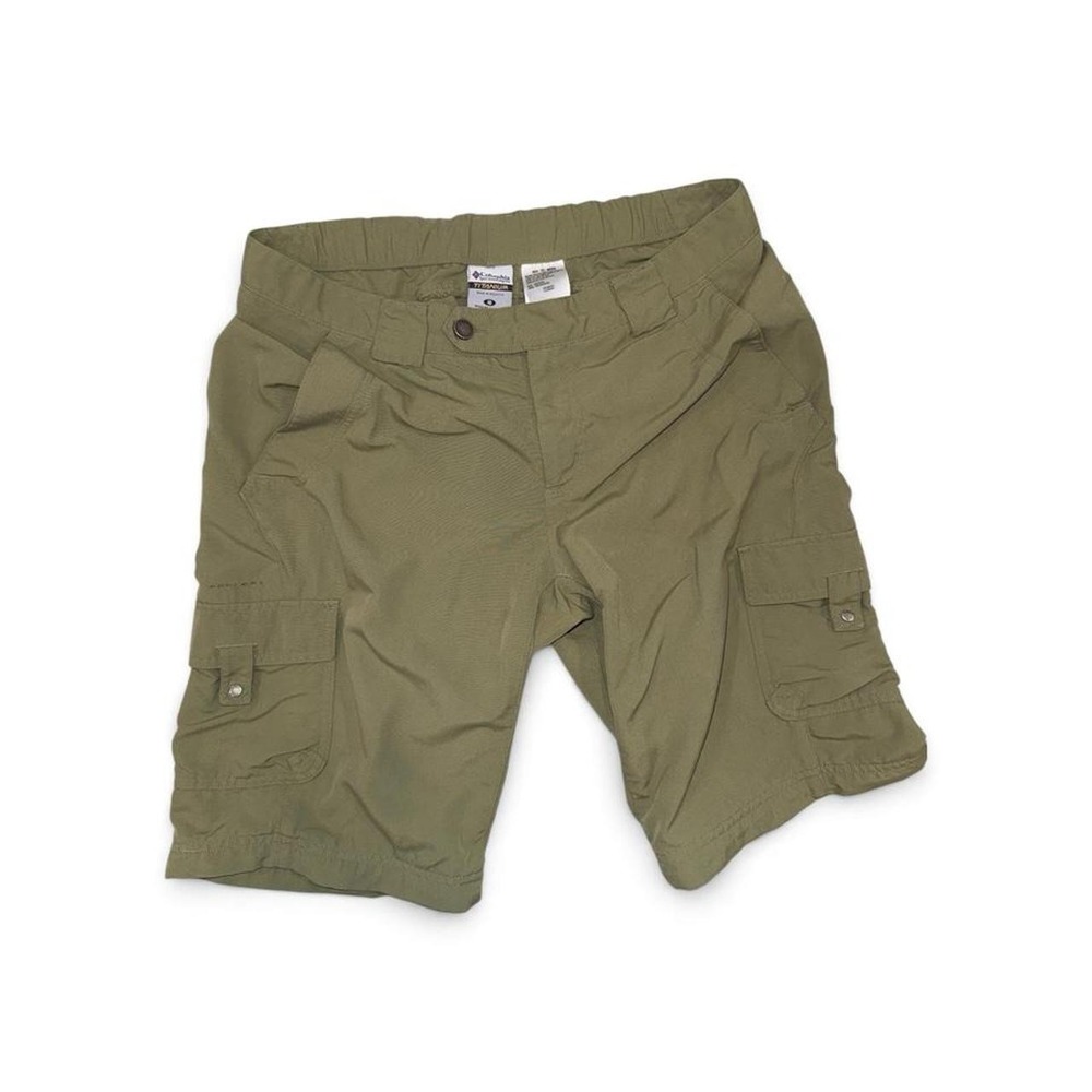 Columbia Titanium Hiking Cargo Shorts Womens 10 Olive Green Utility Outdoor